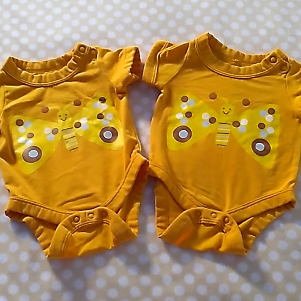 Twin baby girl Christian Robinson onesie